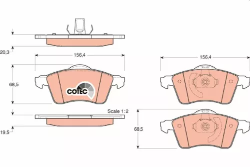 Bremsbelagsatz, Scheibenbremse