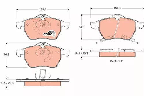 Bremsbelagsatz, Scheibenbremse
