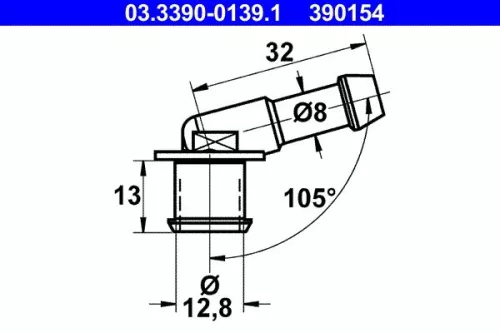 Anschlussstutzen, Schlauchleitung