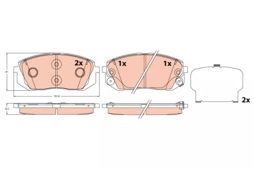 Bremsbelagsatz, Scheibenbremse