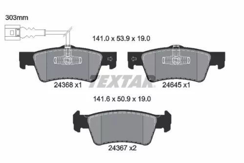 Bremsbelagsatz, Scheibenbremse
