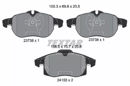 Bremsbelagsatz, Scheibenbremse