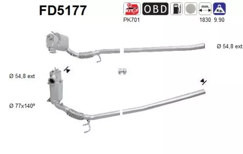 Ruß-/Partikelfilter, Abgasanlage