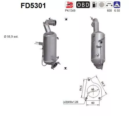 Ruß-/Partikelfilter, Abgasanlage
