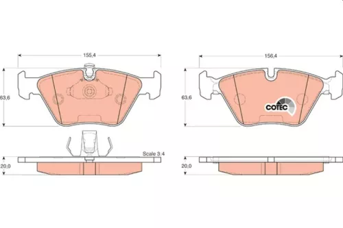 Bremsbelagsatz, Scheibenbremse