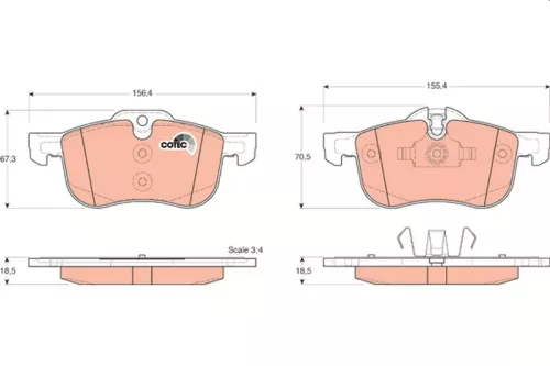 Bremsbelagsatz, Scheibenbremse